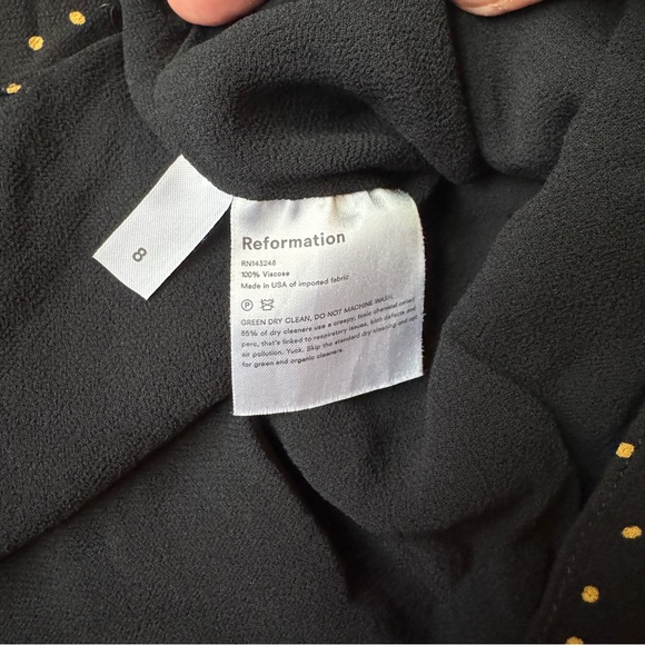 Reformation Jess Polka Dot Lace-up Mini Dress Monti Women's Size 8 - Picture 8 of 9